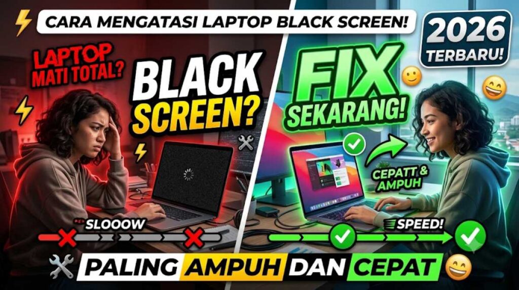 Cara Mengatasi Laptop Black Screen Paling Ampuh dan Cepat 2026