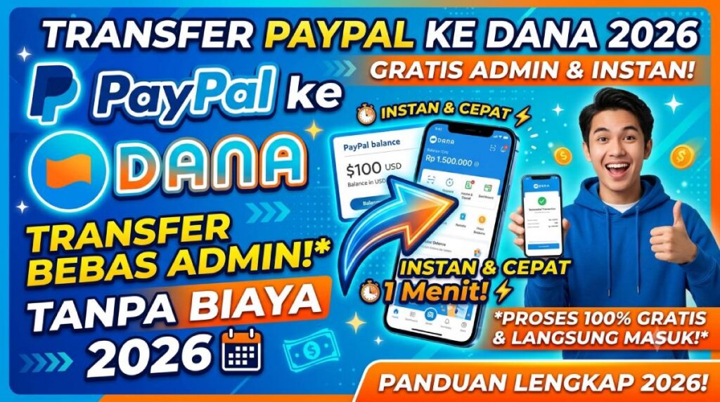 Cara Transfer PayPal ke DANA 2026 Tanpa Biaya Admin & Instan