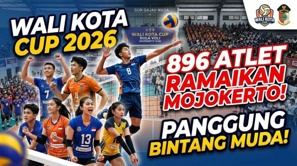 896 Atlet Ramaikan Wali Kota Cup Bola Voli Mojokerto 2026: Panggung Bintang Muda