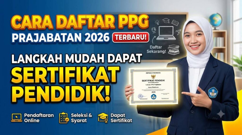 Cara Daftar PPG Prajabatan 2026 Terbaru_ Langkah Mudah Dapat Sertifikat Pendidik