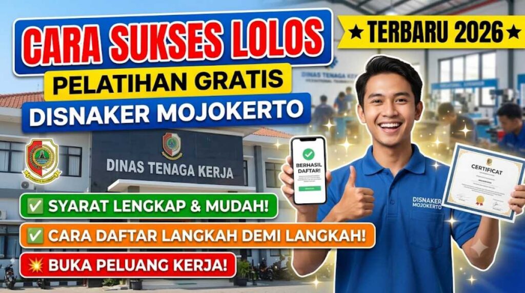 Cara Sukses Lolos Pelatihan Gratis Disnaker Mojokerto Terbaru 2026, Syarat dan Cara Daftar